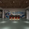 Modern Tobacco and Alcohol Store Interior With Wooden Shelves And Displayed Products