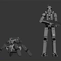 Modern Robot Warrior Mechanical Warfighter Mechanical Armor Combat Robot 3d model