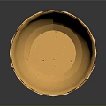 Antique Gold And Red Glazed Cup With Distressed Finish And Pedestal Base