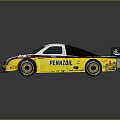 Toyota Race Pickup Truck With Pennzoil Sponsor Logos And Rear Spoiler
