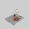 Fresh Ripe Oranges In Bowl And Scattered On Textured Stone Tabletop