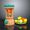Vibrant Manual Fruit Juicer With Fresh Oranges Lemons And Fruit Plate