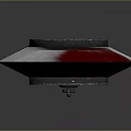 Medieval Bloodstained Metal Sword With Red Hilt And Vertical Blade Design
