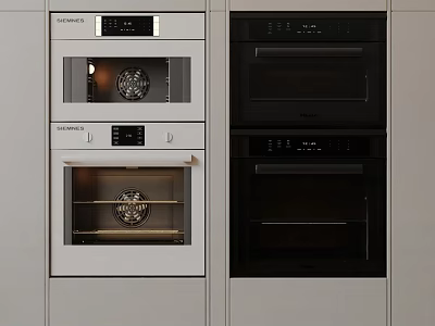 Samsung Built in Ovens Integrated into Modern Kitchen Appliances Setup 3d model
