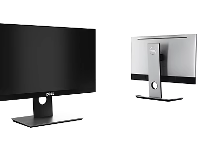 Dell Computer Monitors With Sleek Modern Design Black Silver Finish And Sturdy Stand 3d model