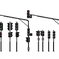 Road Facilities Featuring Different Types of Traffic Lights for Urban Road Intersections 3d model