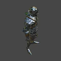 Man In Shiny Silver Medieval Armor With Golden Accents And Intricate Details