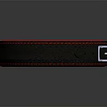 Fashionable Black Wristband With Red Inner Lining Red Stitching And Metal Buckle