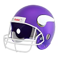 Sports Equipment Collection with Vikings Footballs Helmet Star Shaped Item and Plastic Crates