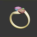 Elegant Silver Ring With Crystal Floral Design And Shiny Band