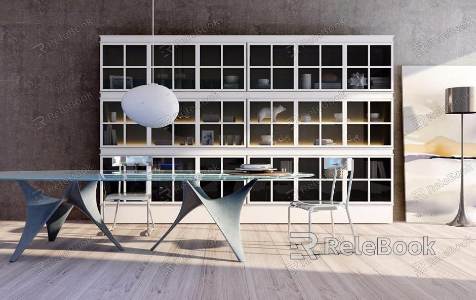 Dining table and chair combination model