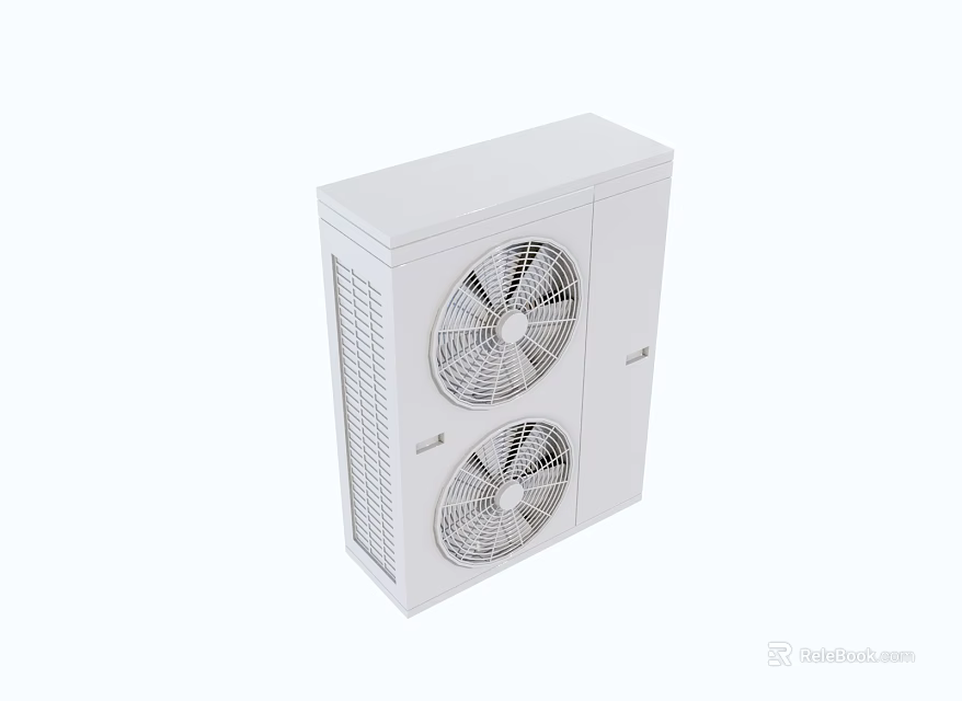 White Air Cooler Fan With Dual Fans Modern Design For Home Room Cooling 3d model 