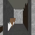 modern public toilet 3d model