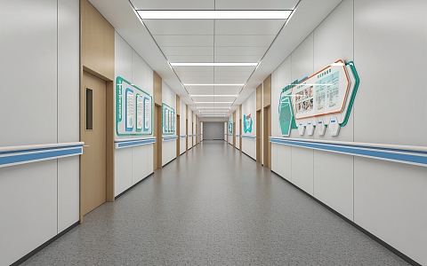 Hospital aisle 3d model