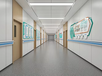 Hospital aisle 3d model