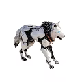 Futuristic Mechanical Wolf Robot Design With Metallic Body And Cybernetic Features