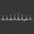 Intricately Sculpted Chess Pieces On Black And White Checkered Marble Chessboard