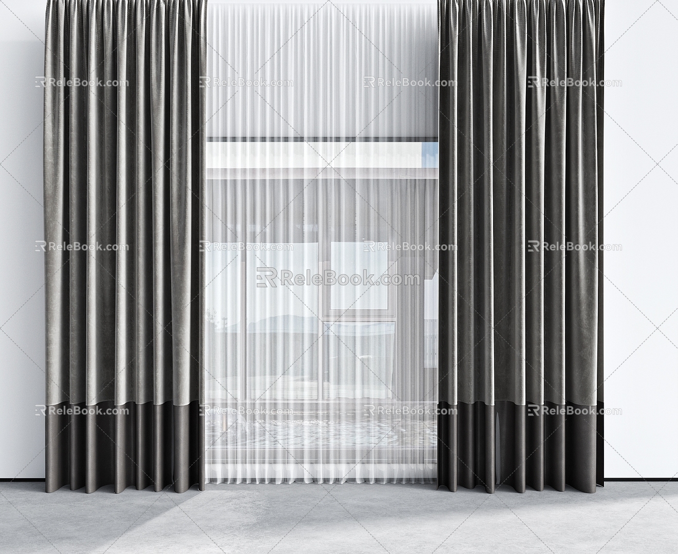 Modern Curtains 3d model