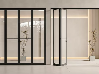 glass folding door glass door folding door folding glass door kitchen folding door sliding door 3d model