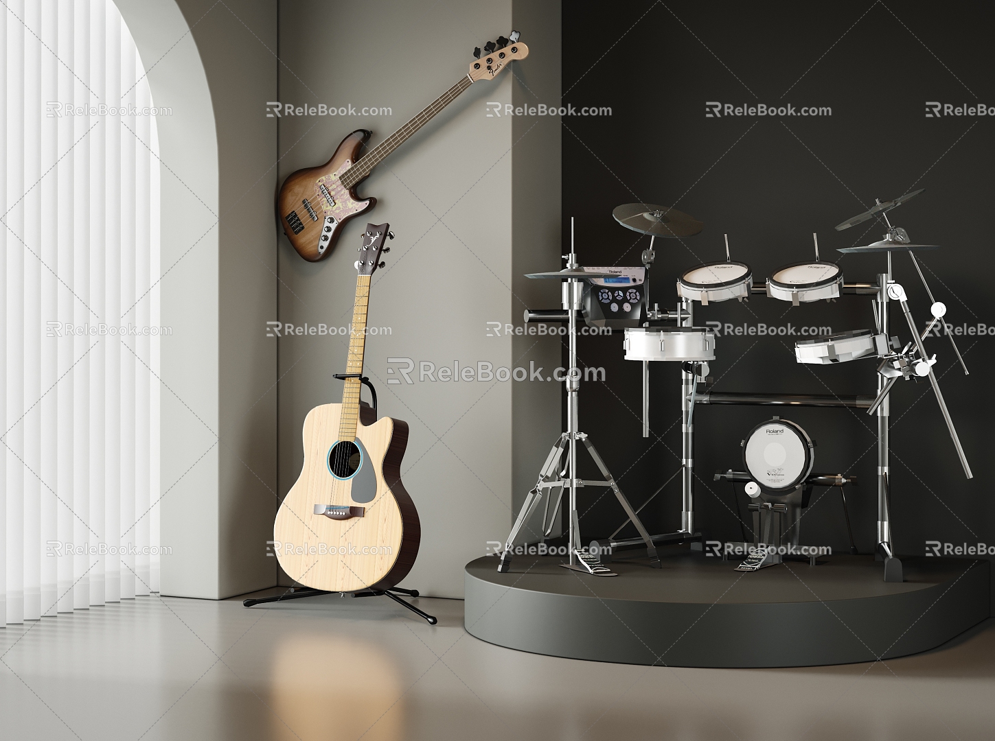 Guitar Drums 3d model