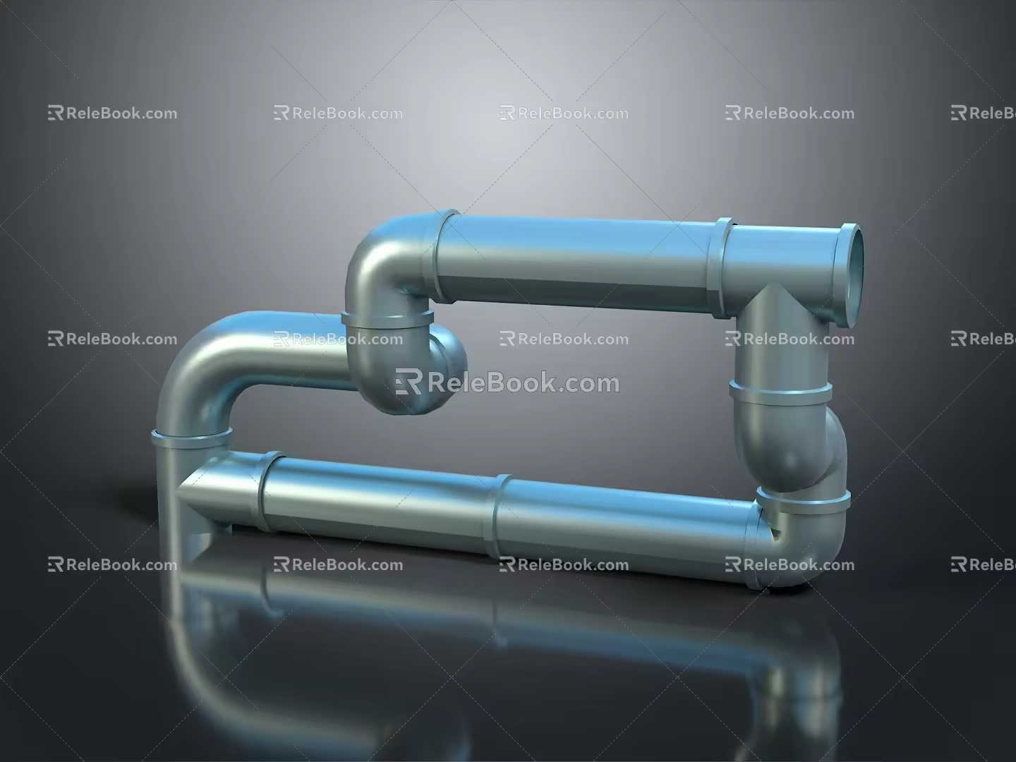 Pipe water pipe valve iron pipe fitting flange tee joint pipe water pipe valve 3d model