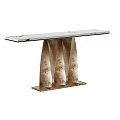 Modern Console Table With Marble Top And Artistic Metal Base Design 3d model
