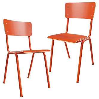 Orange Modern Orange Red Single Chair 18 3d model