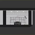 Modern Parking Garage With Silver Sports Car Red Wheels Scaffolding And Hexagonal Panels