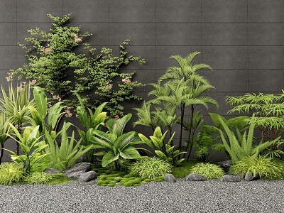 Modern Plant Combination Flower Border Plants Pile Flowers and Grasses Moss Landscape Indoor Plants Landscaping Stone model