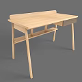 Modern Light Wood Desk With Drawer And Lower Storage Shelf