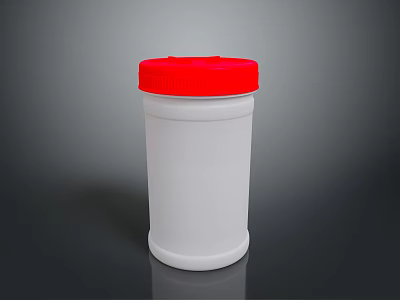 Durable White Plastic Household Storage Container With Red Secure Lid Design 3d model