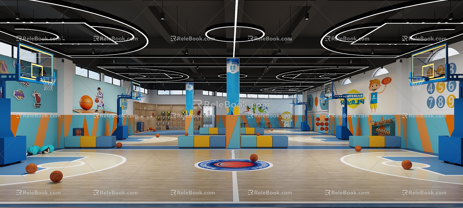 Modern Basketball Hall Physical Fitness Hall 3d model