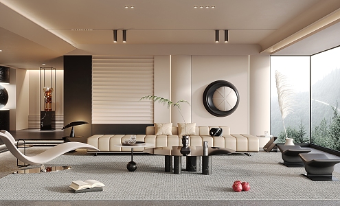 Modern Living Room Italian Minimalist 3d model