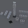 Commercial Metal Truss Equipment With Modular Frames Base Plates And Components 3d model