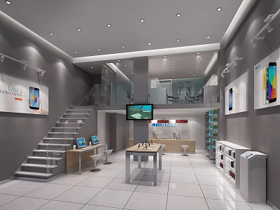 Modern Mobile Phone Shop 3d model