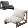 Modern Single Sofa Featuring Light Gray Cushion Wooden Frame And Dark Gray Option