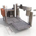Heavy Duty Industrial Metal Equipment Featuring Platform Structure And Cylindrical Components