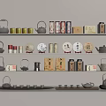 Elegant Tea Sets Display With Teapots Cups Tea Cakes And Canisters On Shelves