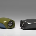 Two Modern Projection Surveillance Devices Featuring Green And Black Sleek Exterior Design