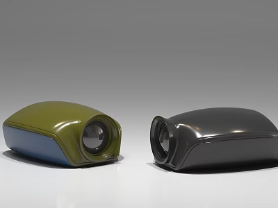 Two Modern Projection Surveillance Devices Featuring Green And Black Sleek Exterior Design 3d model