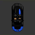 Black and blue convertible sports car with two seats and number 25 on body
