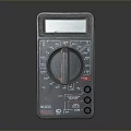 Professional Black Computer Multimeter with Digital Display Knob and Buttons Design 3d model