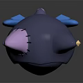 Cute 3D Character Design With Purple Ears Hat Yellow Star Blue Cape And Ornaments