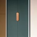 Modern Wardrobe Doors with Golden Dark Green Beige Dark Gray Colors and Sleek Handles