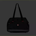 Black Travel Bag With Two Handles Red Accents And Logo Design
