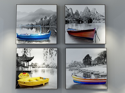 modern landscape painting decorative painting 3d model