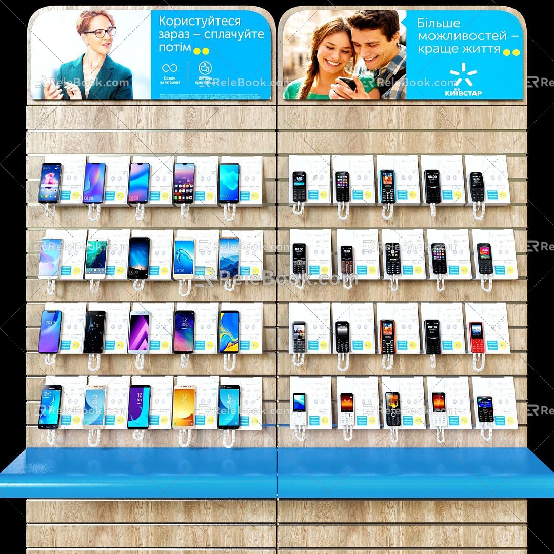 Mobile Phone Store Display Cabinet 3d model