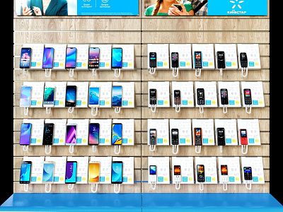 Mobile Phone Store Display Cabinet 3d model