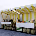 Vibrant Commercial Street With Strooperia Sign Outdoor Seating And Café Tables