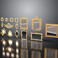 Golden Framed Mirrors And Picture Frames With Ornate Borders In Various Styles